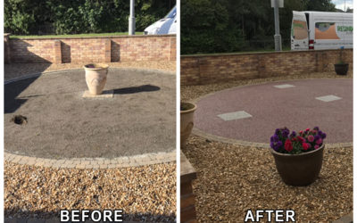 Resin and landscaping construction at Bonny view cottages North Road in Kelty, Fife